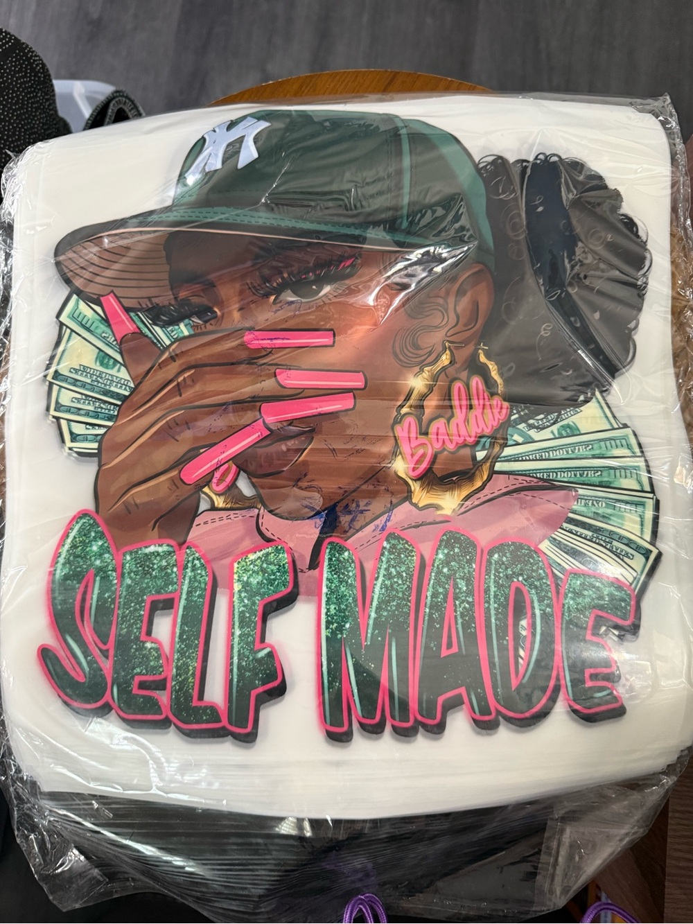 SELF MADE Pink & Green Urban Iron on transfers (40)
